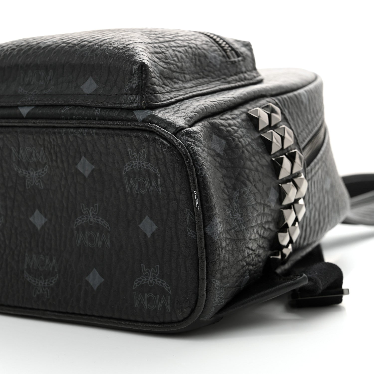 MCM Visetos Side Stud Mini Stark Backpack Black 9 of 10