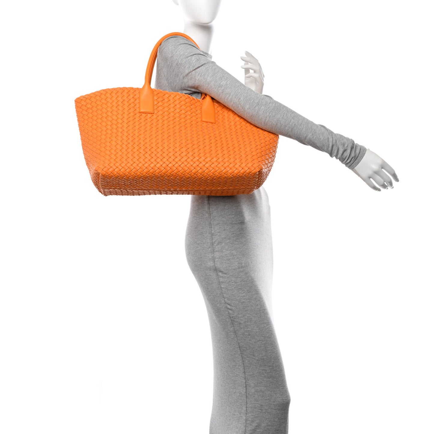 Lambskin Intreccio Medium Cabat Tangerine