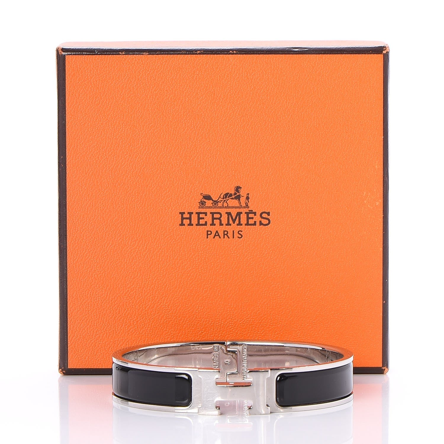 Hermes Enamel Narrow Clic Clac H Bracelet GM Black 6 of 6