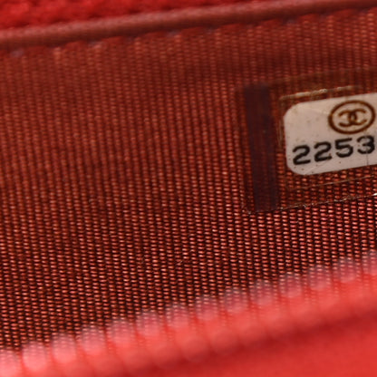 Chanel Caviar Quilted Small Boy Zip Around Wallet Dark Red 8 of 9