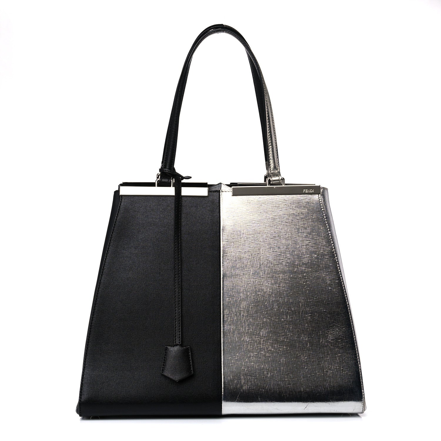 Fendi Vitello Elite Bi Color 3Jours Tote Argento Black 1 of 14