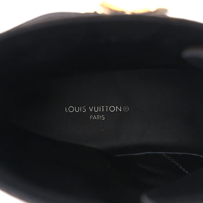 Louis Vuitton Calfskin Monogram Wonderland Flat Ranger Boots 38 Black 8 of 10