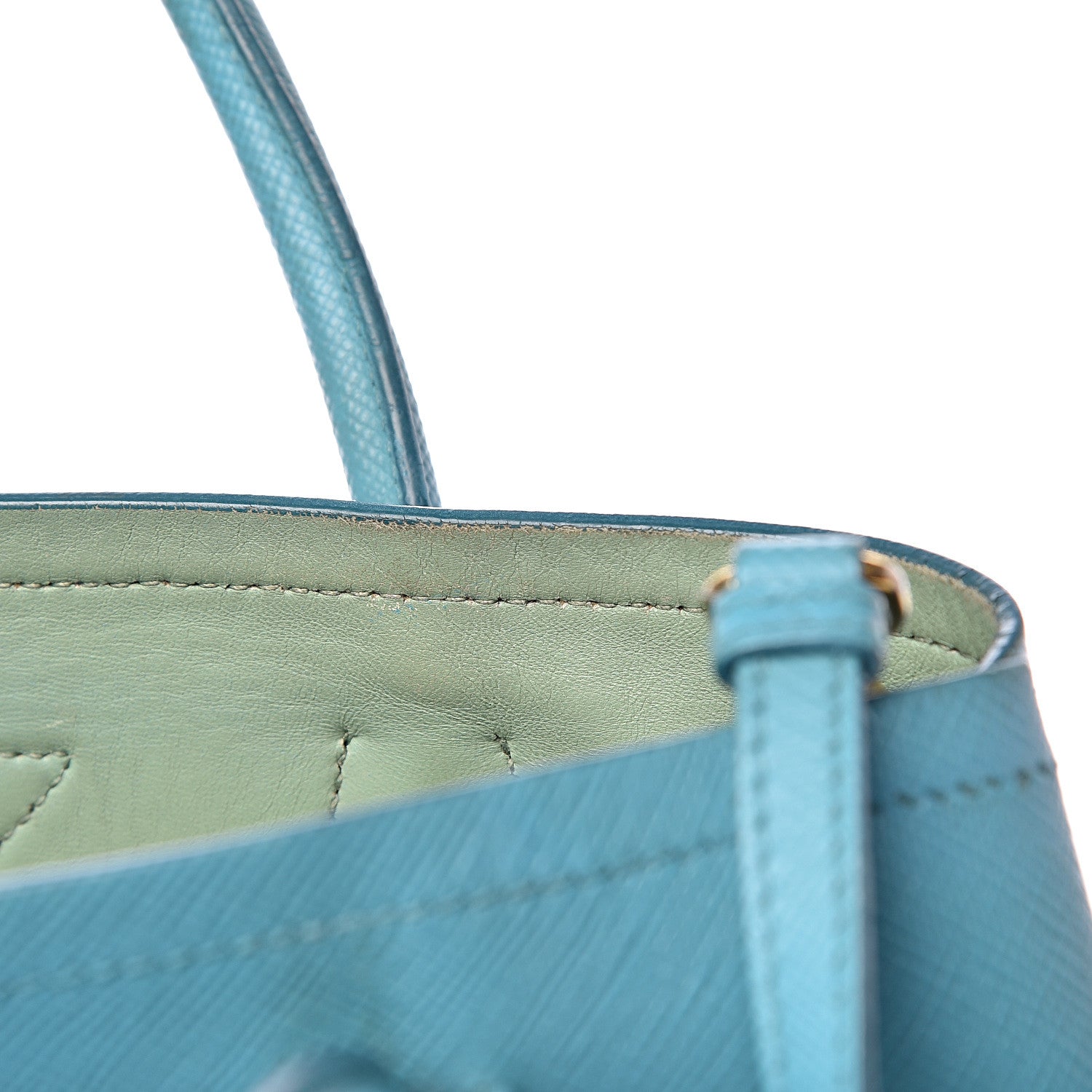 Prada Saffiano Cuir Small Double Bag Turchese 19 of 31