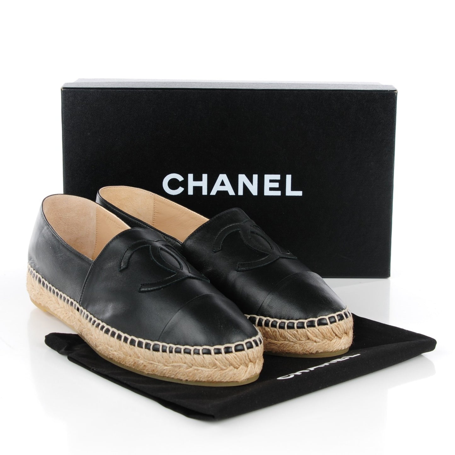 Lambskin CC Espadrilles 40 Black