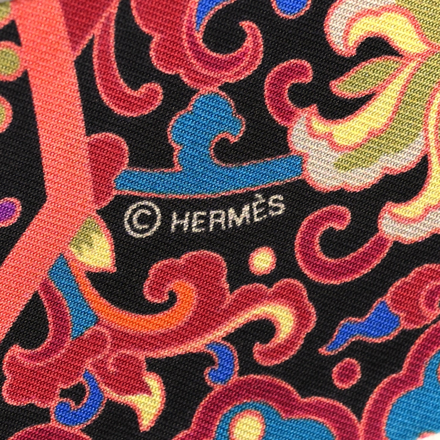 Hermes Silk Collections Imperiales Twilly Orange Fuchsia Black 4 of 4