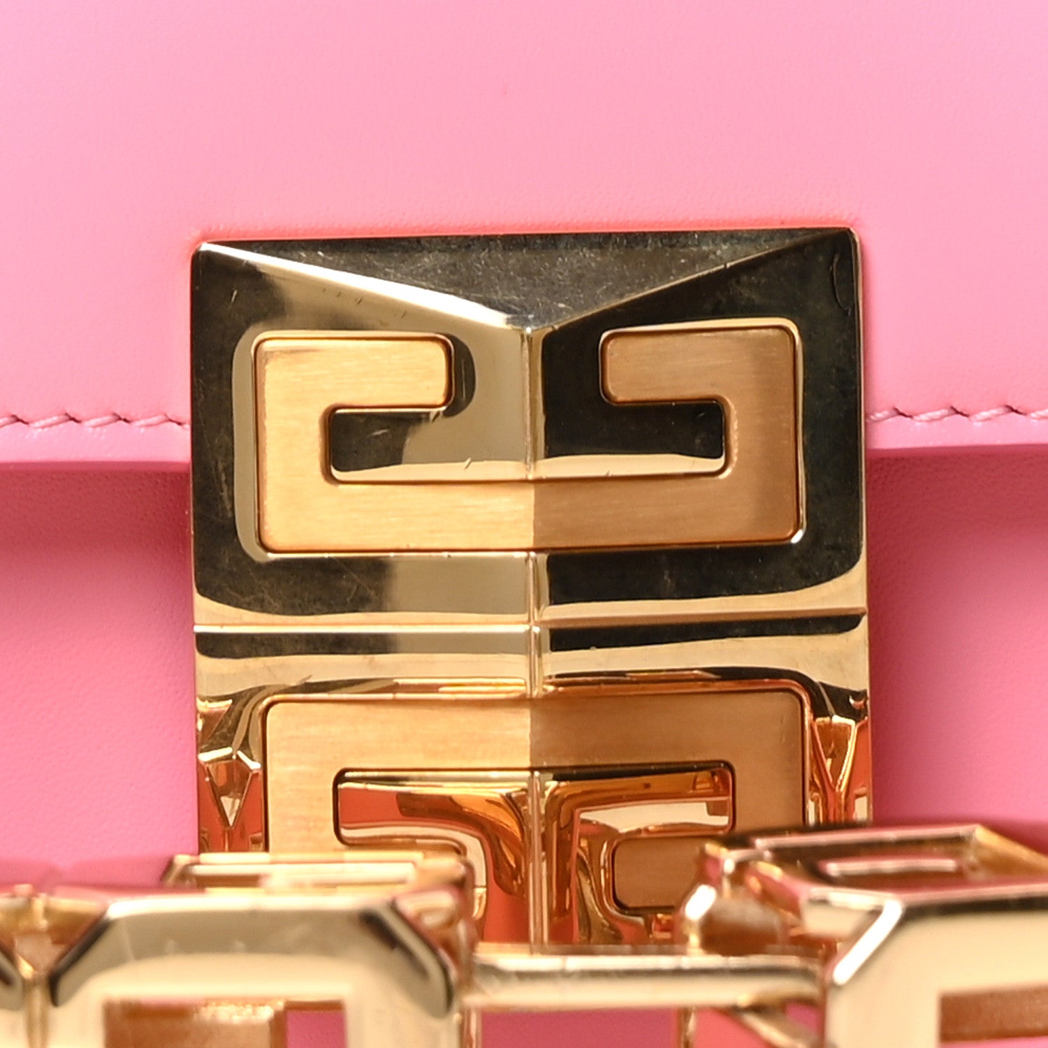 Givenchy Box Calfskin Medium 4G Cube Chain Shoulder Bag Bright Pink 7 of 9