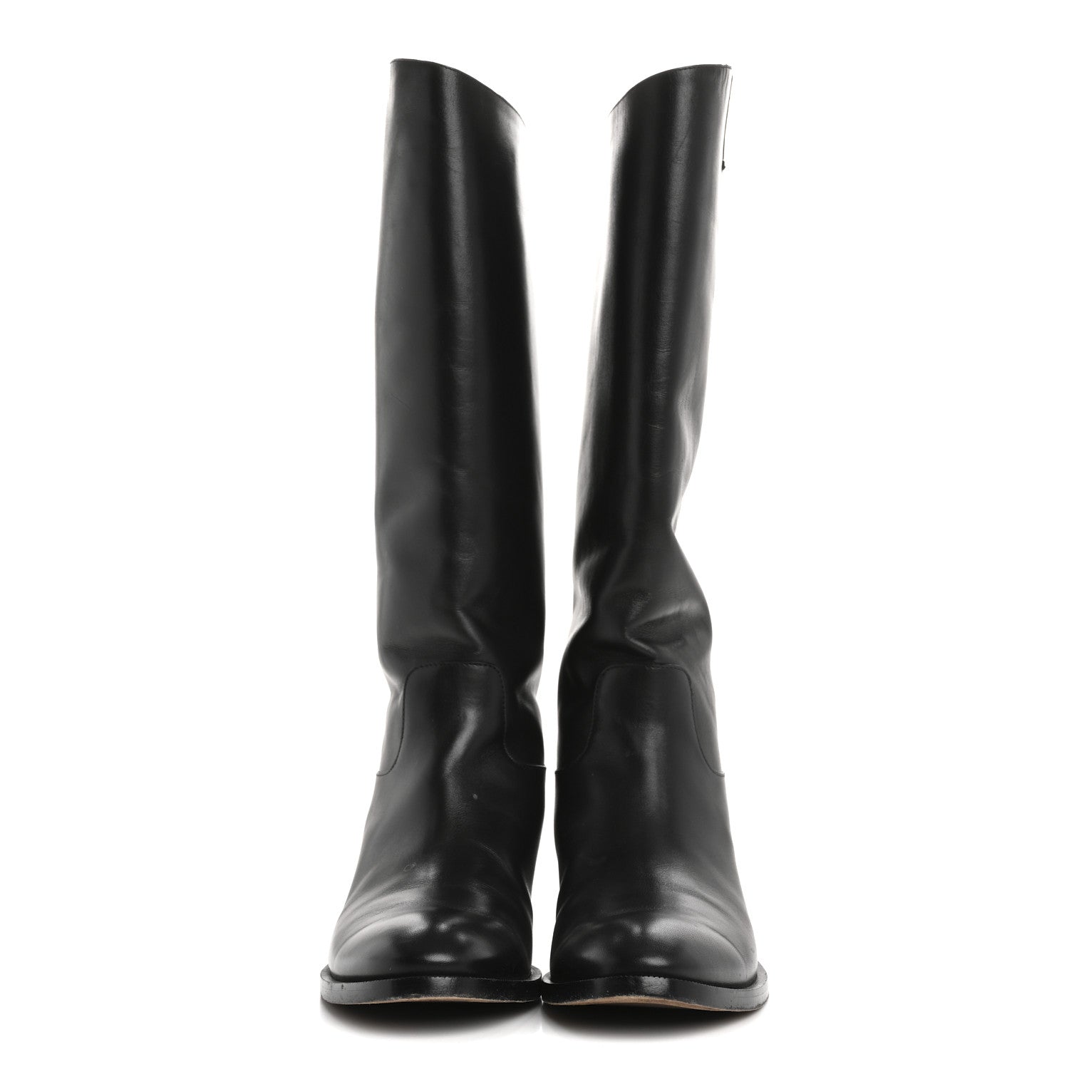 Louis Vuitton Calfskin Heritage Flat High Boots 37.5 Black 2 of 14