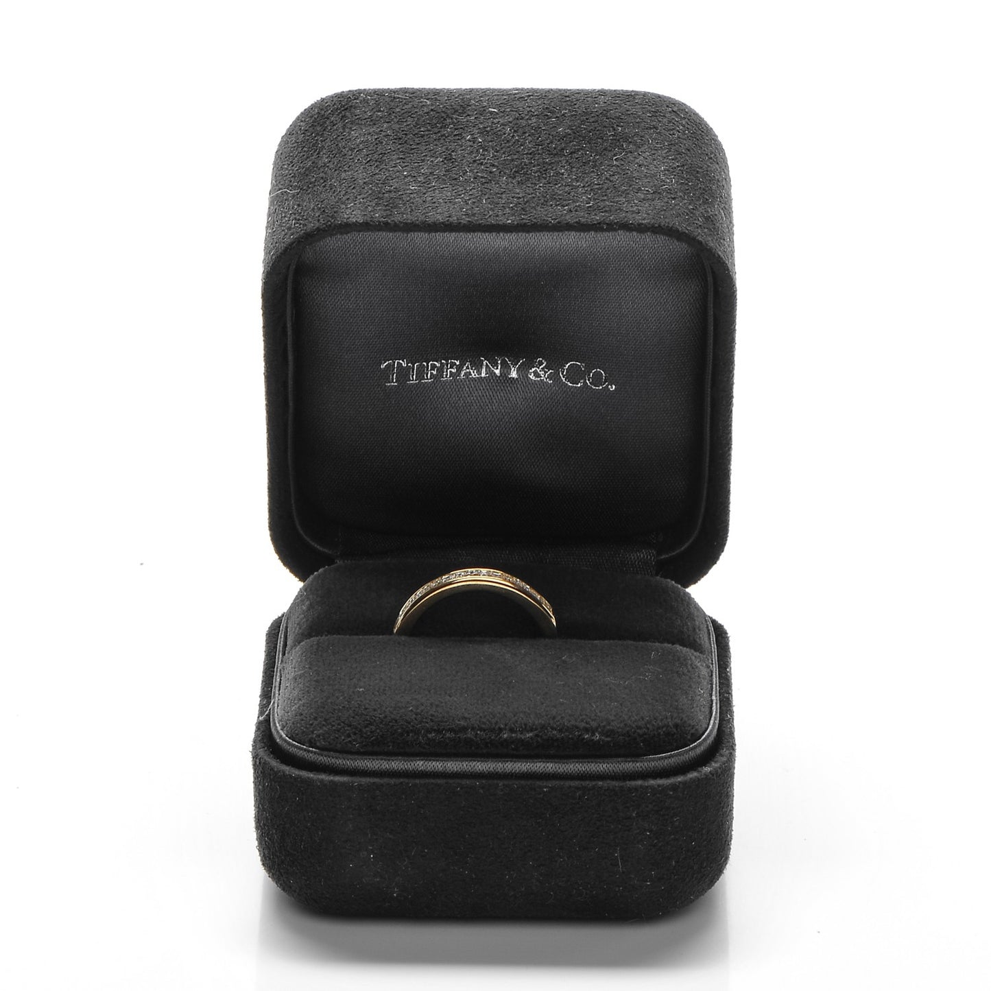 18K Yellow Gold Diamond 3mm Half Circle Channel Set Band Ring 7