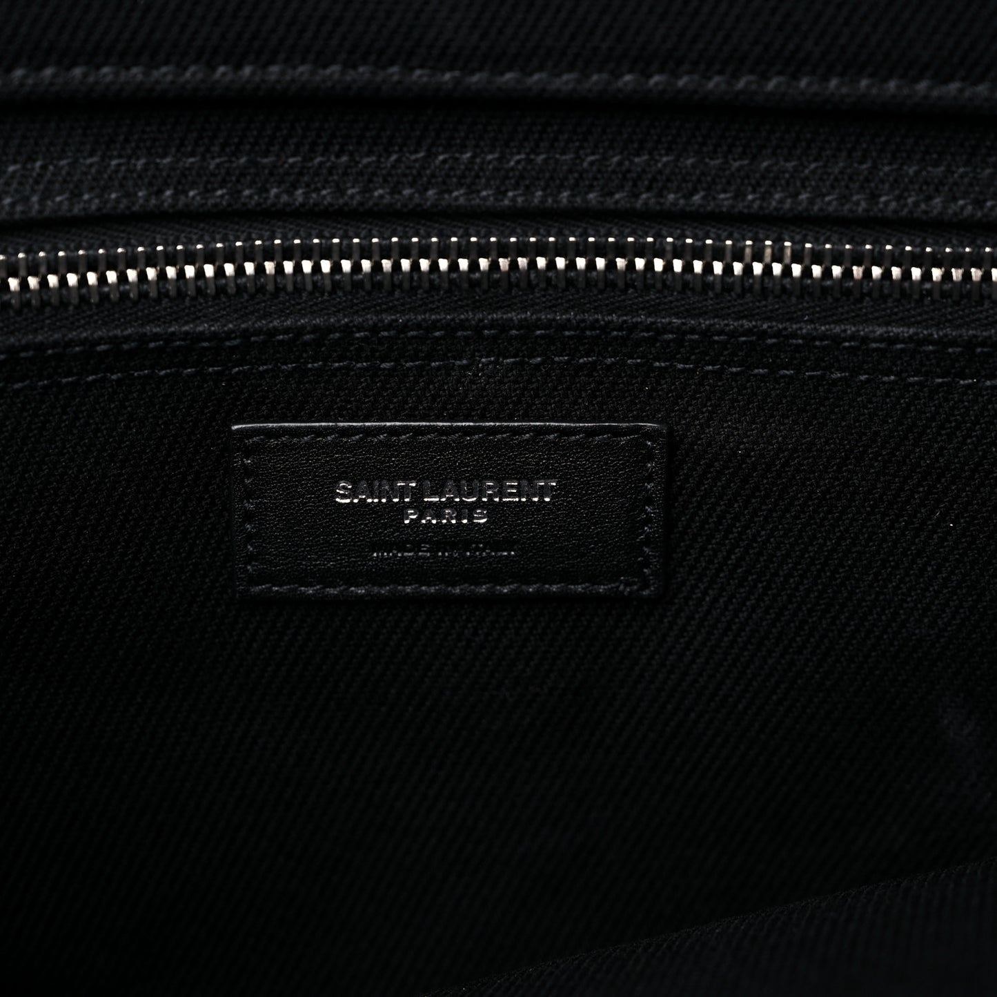 Linen Calfskin Rive Gauche Tote Black