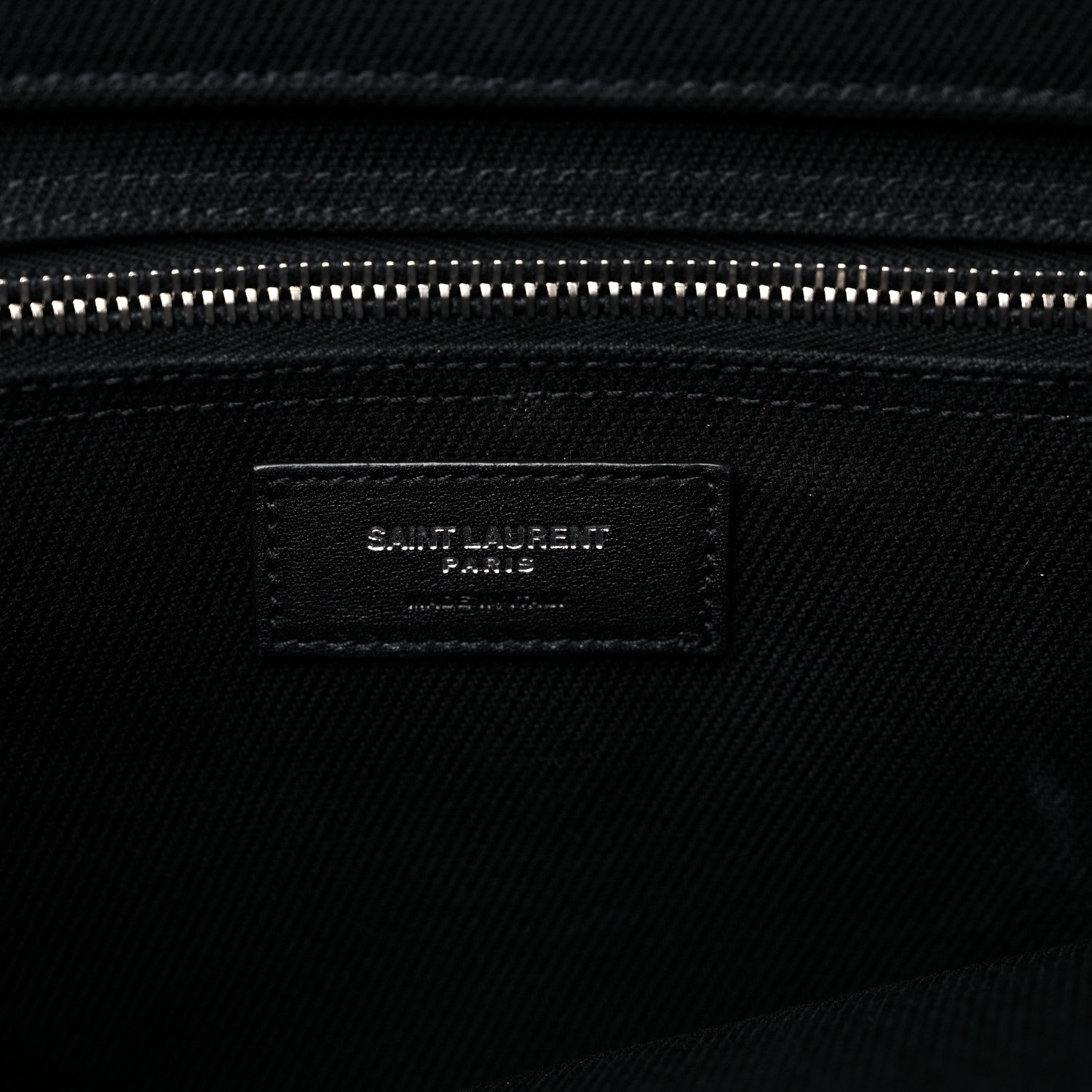 Saint Laurent Linen Calfskin Rive Gauche Tote Black 6 of 11