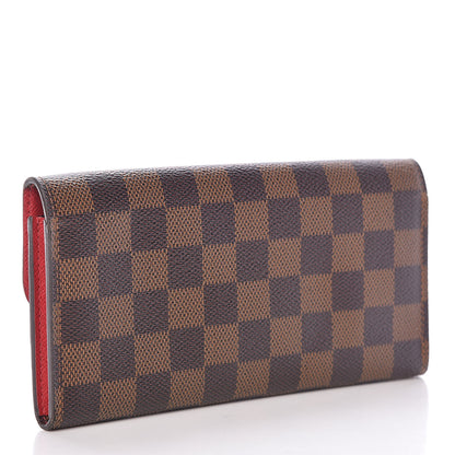 Louis Vuitton Damier Ebene Emilie Wallet Red 3 of 10