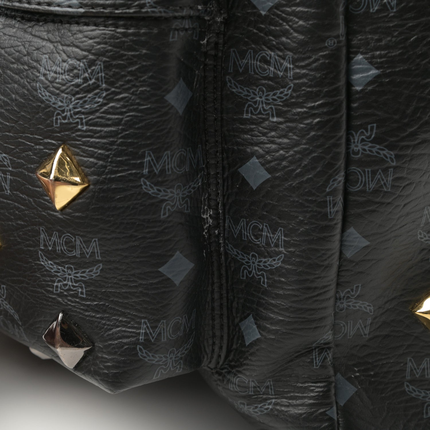 MCM Visetos Medium Studded Stark Backpack Black 11 of 13