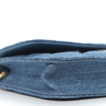 Chanel Denim Quilted CC Pearl Crush Clutch With Chain Blue 8 of 9