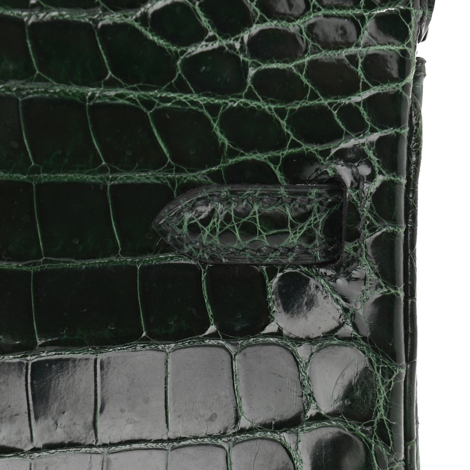 Hermes Shiny Niloticus Crocodile Birkin 25 Vert Fonce 10 of 32