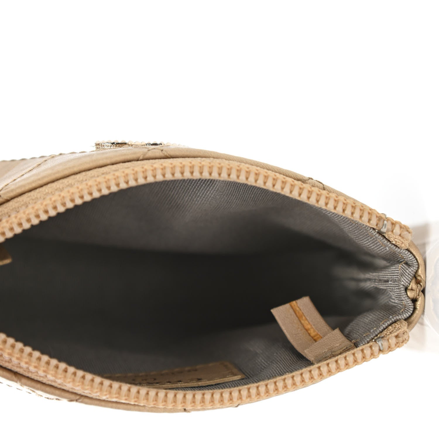 Chanel Metallic Aged Calfskin Quilted Palette Key Holder Case Gold 4 of 4