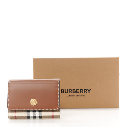 Burberry Grainy Calfskin Vintage Check Small Folding Wallet Archive Beige Tan 10 of 10