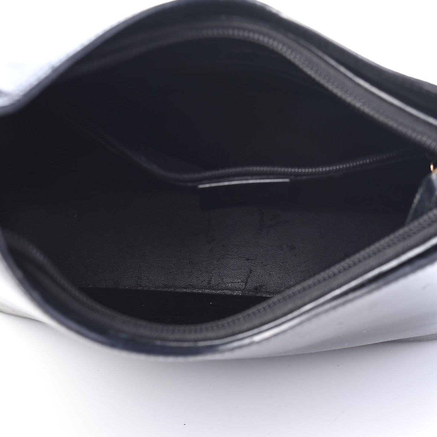 Smooth Calfskin Bamboo Handle Shoulder Bag Black