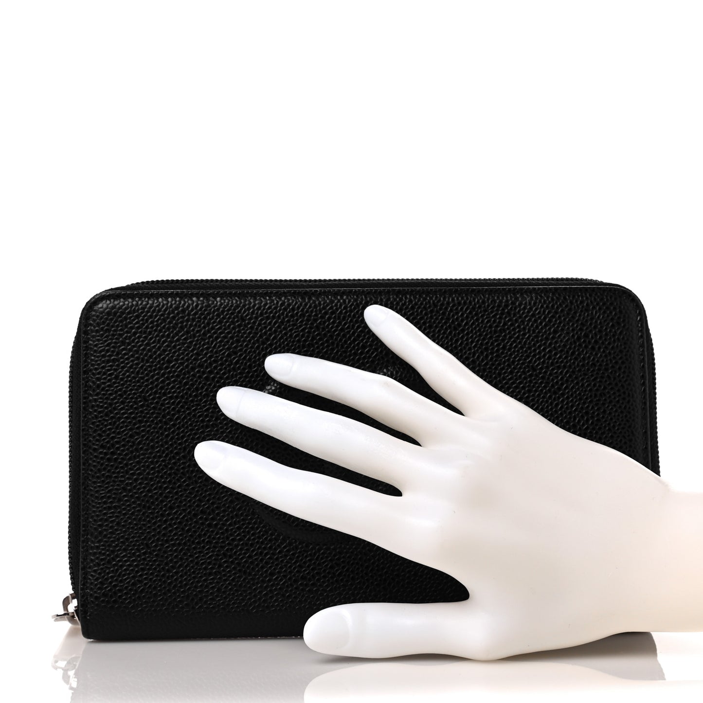Caviar Large Timeless CC Zip Around Organizer Wallet Black