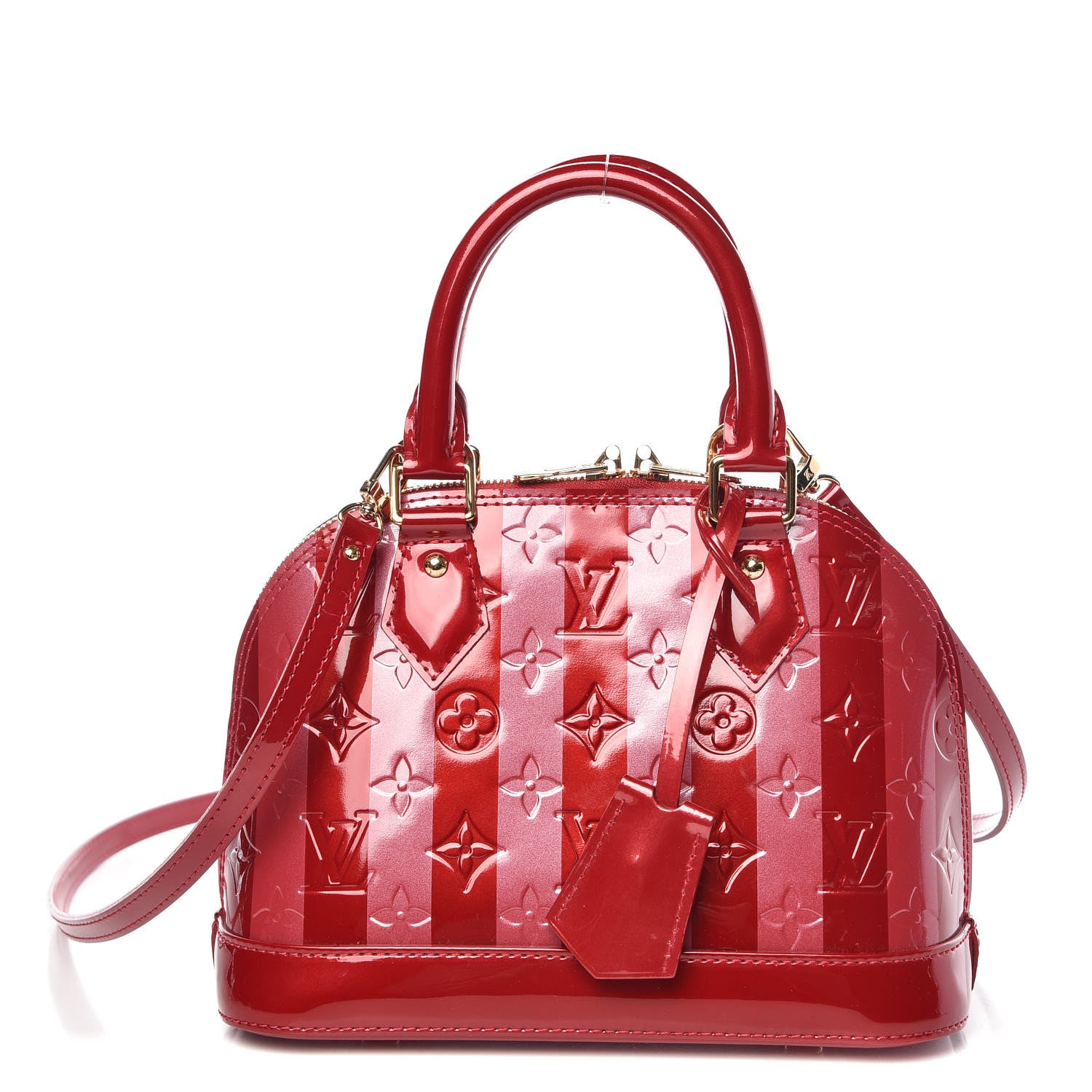 Louis Vuitton Vernis Rayures Alma BB Pomme D'Amour 1 of 10