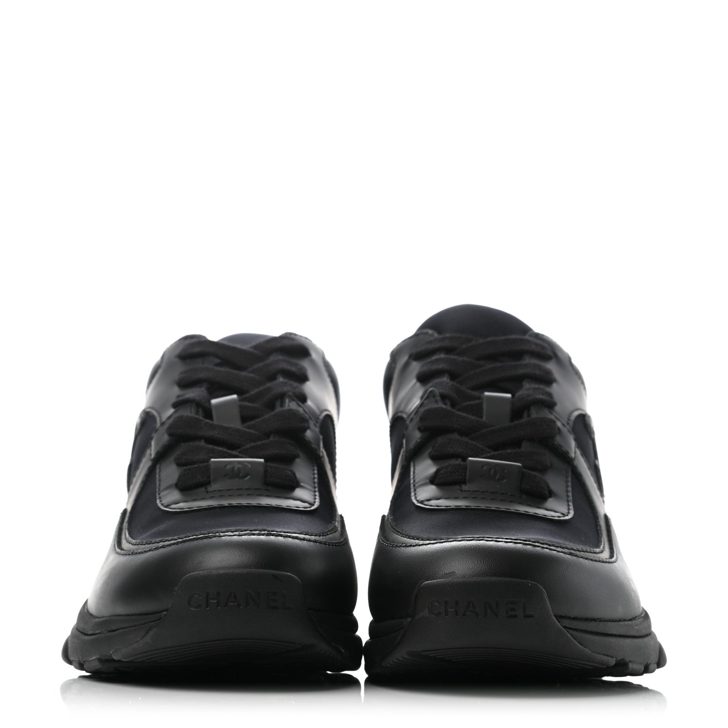 Chanel Calfskin Lambskin CC Uniform Sneakers 36 Black 2 of 6