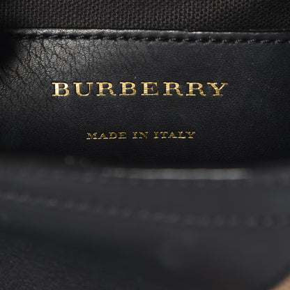 Burberry Canvas Check Calfskin Small The Bucket Backpack Bag Natural 6 of 7