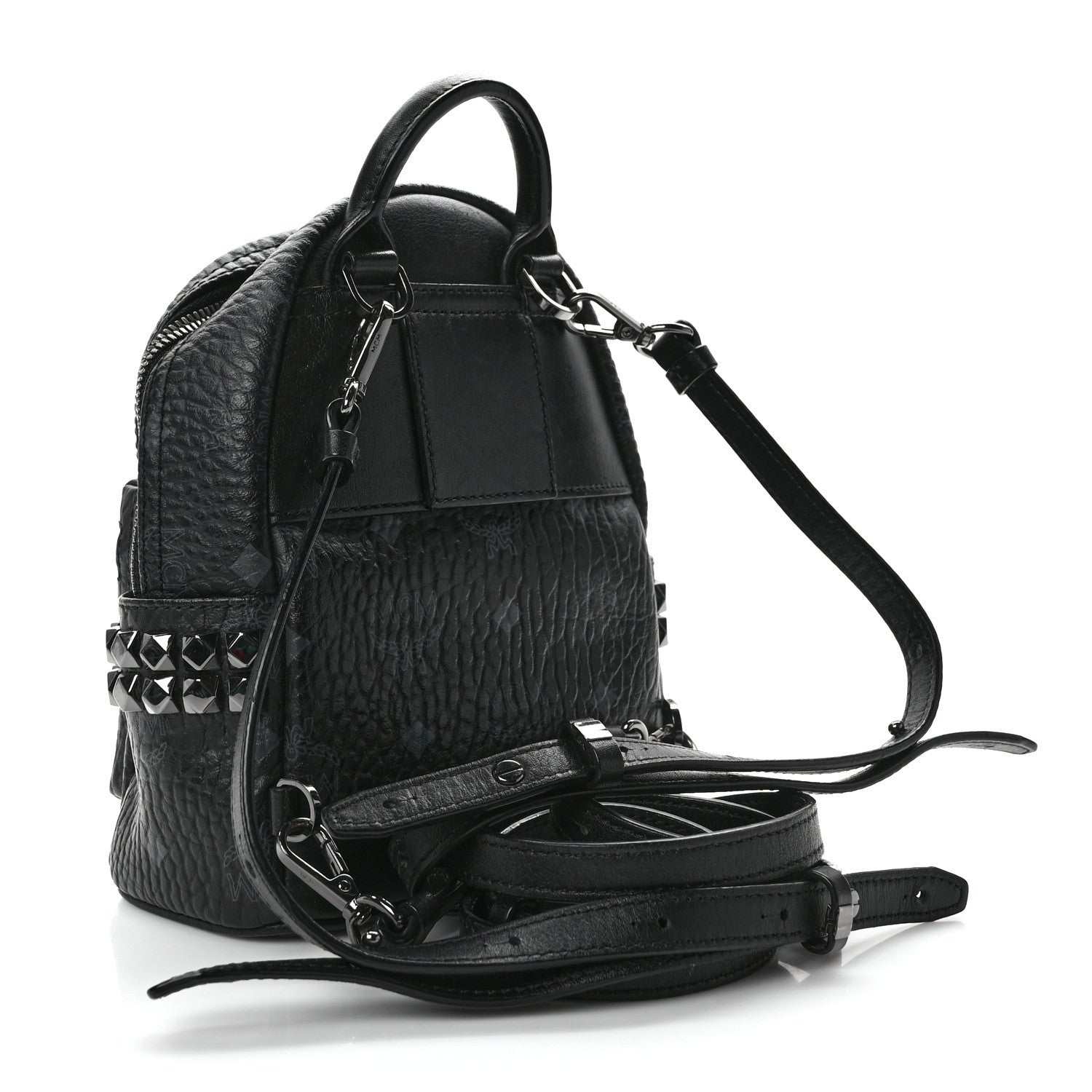MCM Visetos Side Stud X-Mini Stark Bebe Boo Backpack Black 3 of 12