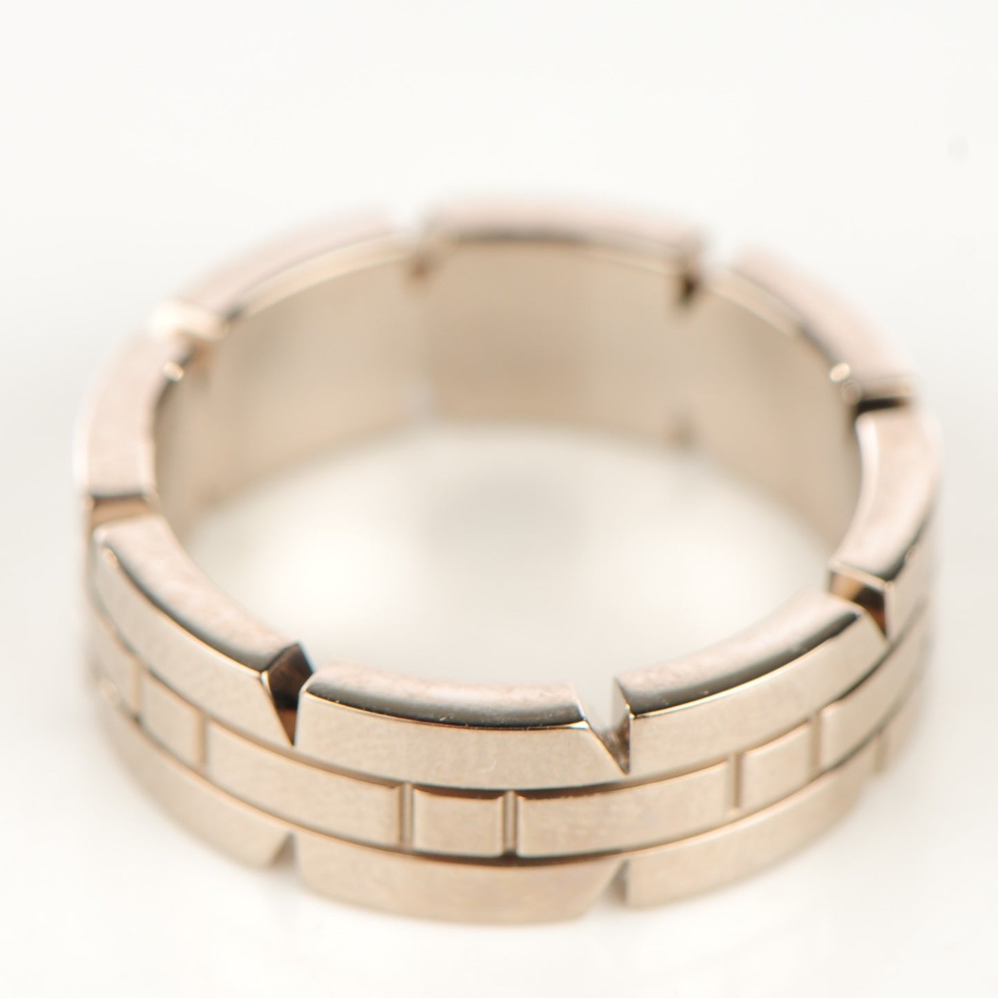 18K White Gold 7mm Tank Francaise Ring 52 6