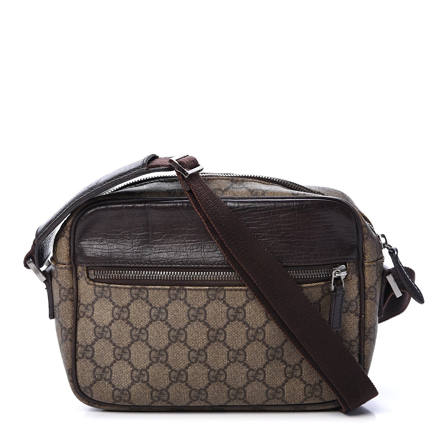 GG Plus Monogram Shoulder Bag Dark Brown