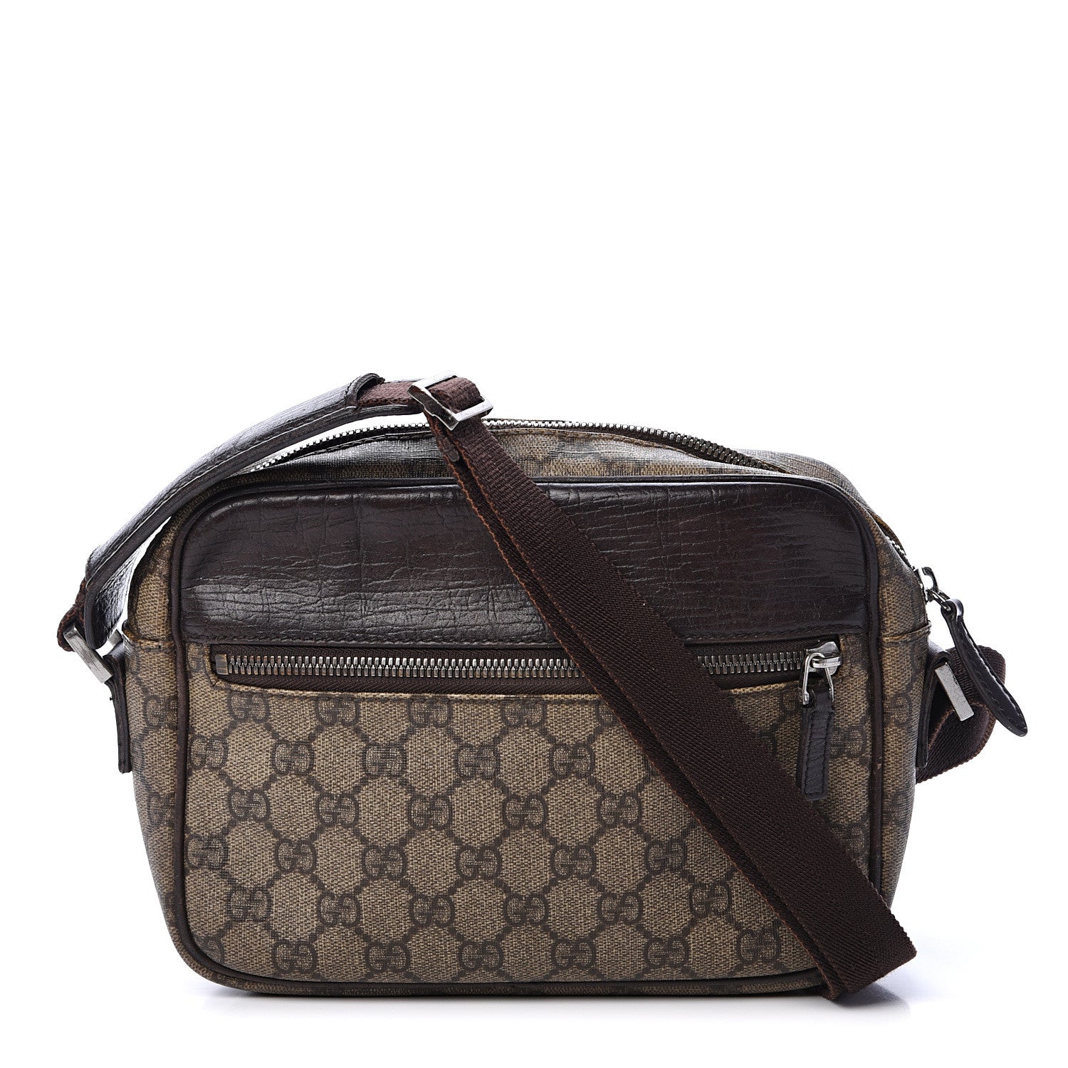 Gucci GG Plus Monogram Shoulder Bag Dark Brown 1 of 15