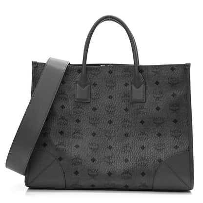 MCM Visetos Large Munchen Tote Grey 3 of 10