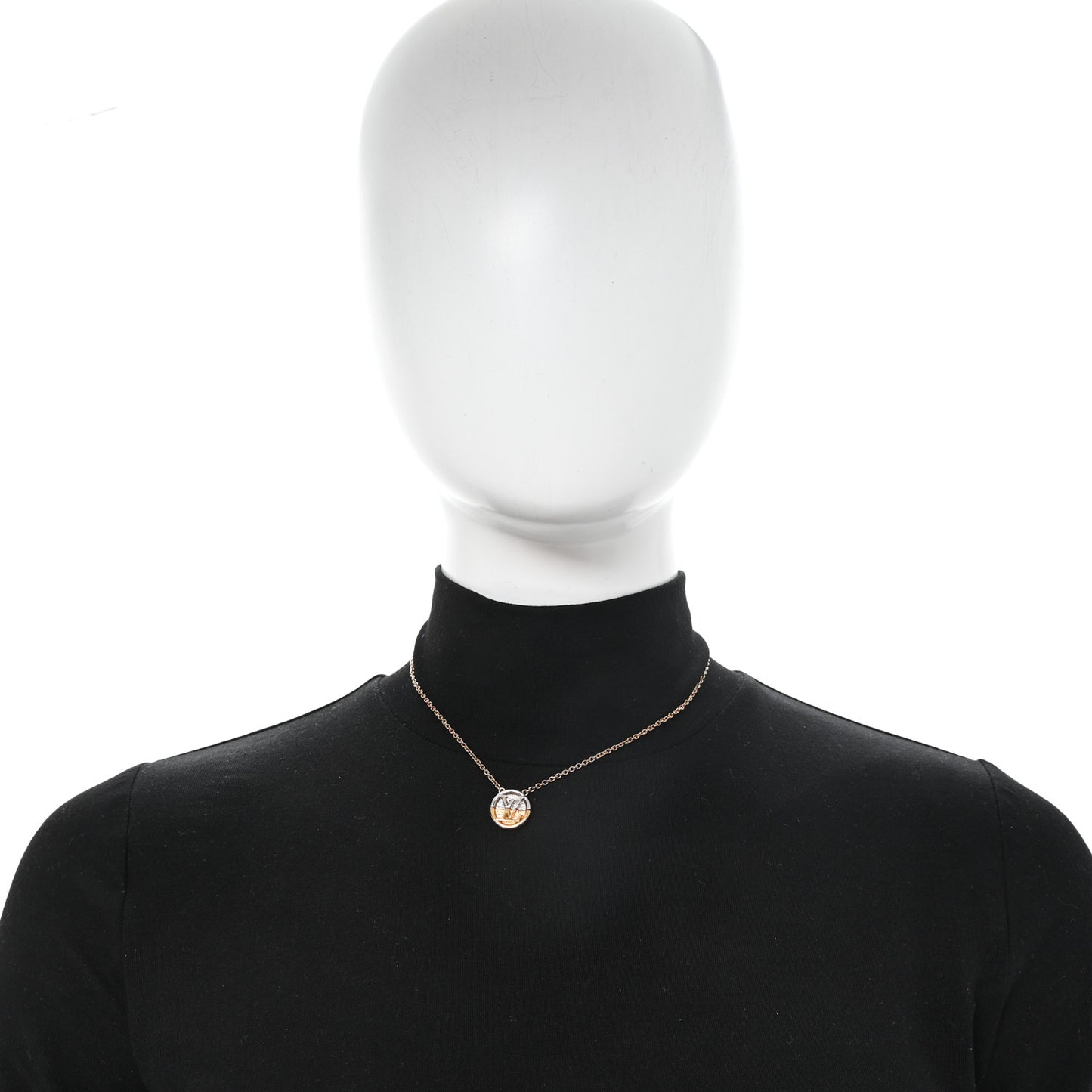 Metal L to V Necklace Gold Silver