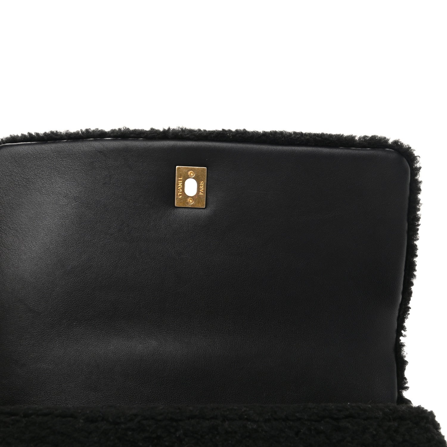 Chanel Shearling Lambskin Medium Coco Handle Flap Black 14 of 14