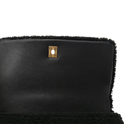 Chanel Shearling Lambskin Medium Coco Handle Flap Black 14 of 14