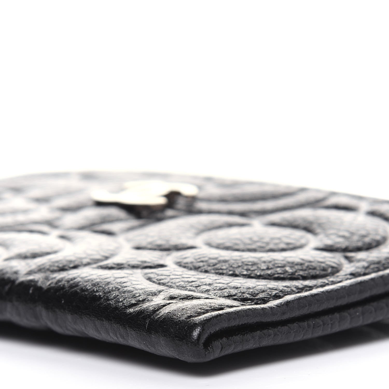 Chanel Caviar Camellia Embossed Card Holder Black 9 of 11