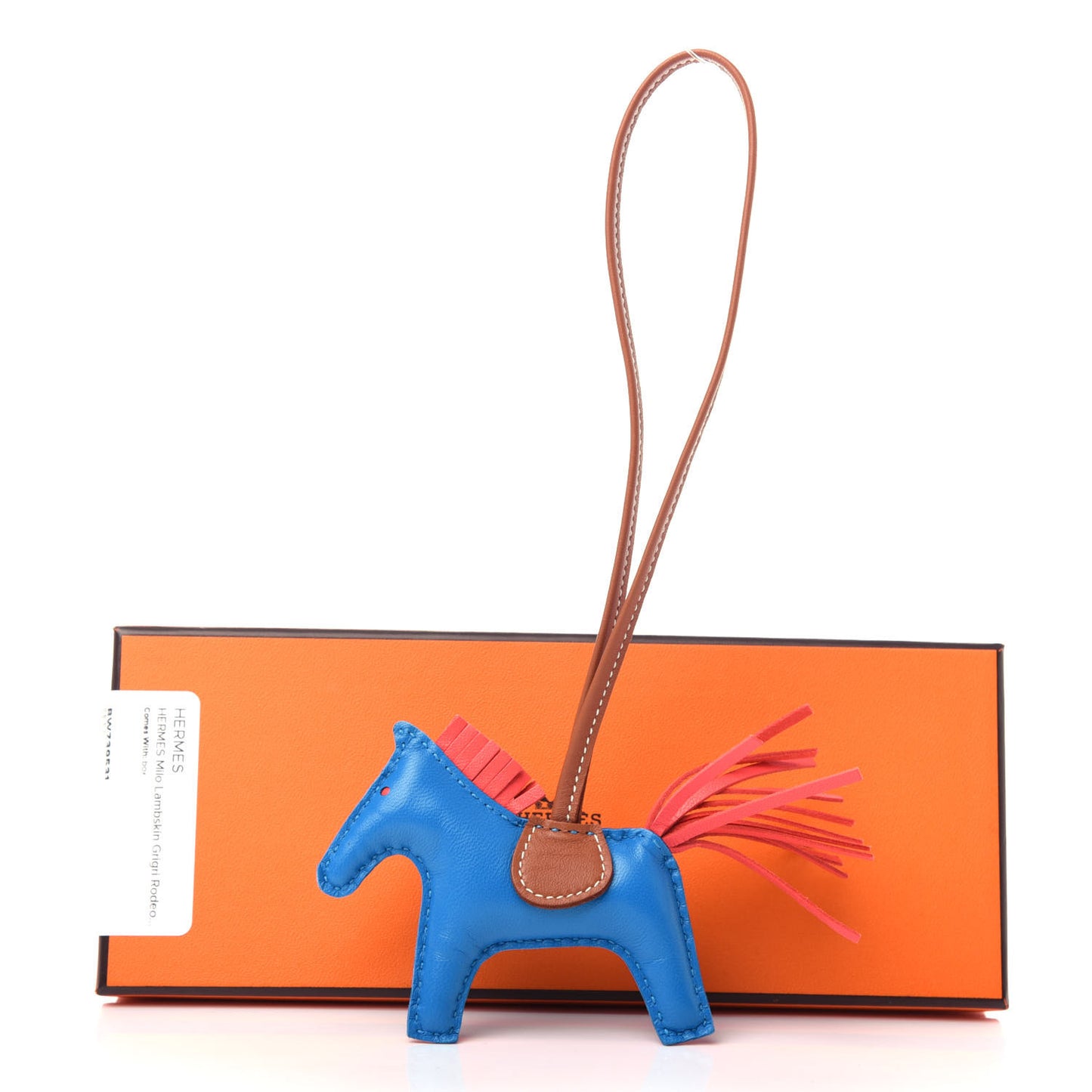 Milo Lambskin Grigri Rodeo Horse Bag Charm PM Blue Zanzibar Rose Texas Gold