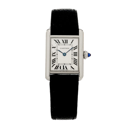 Cartier Stainless Steel Calfskin 22mm Must de Cartier Tank Quartz Watch 1 of 5