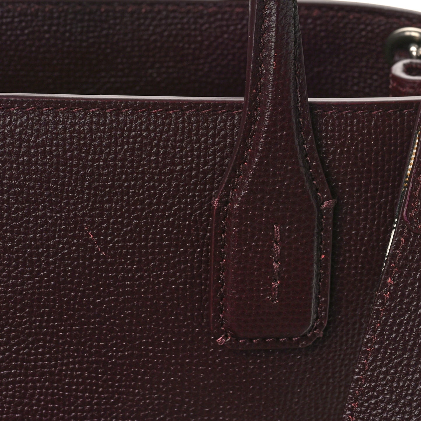 Derby Calfskin House Check Small Banner Tote Mahogany Red