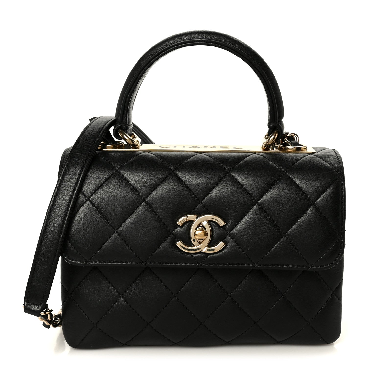 Chanel Lambskin Quilted Mini Trendy CC Dual Handle Flap Bag Black 1 of 13