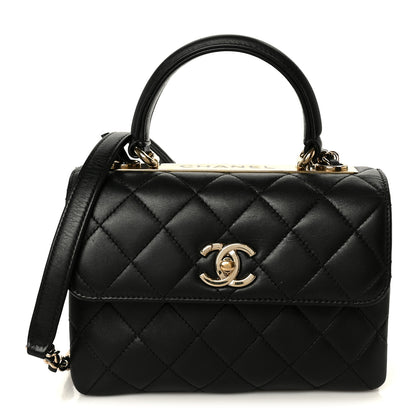 Chanel Lambskin Quilted Mini Trendy CC Dual Handle Flap Bag Black 1 of 13