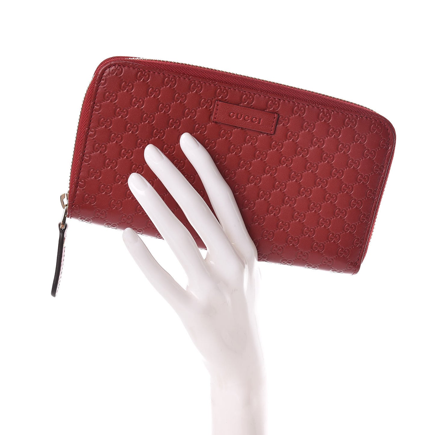 Microguccissima Zip Around Wallet Red