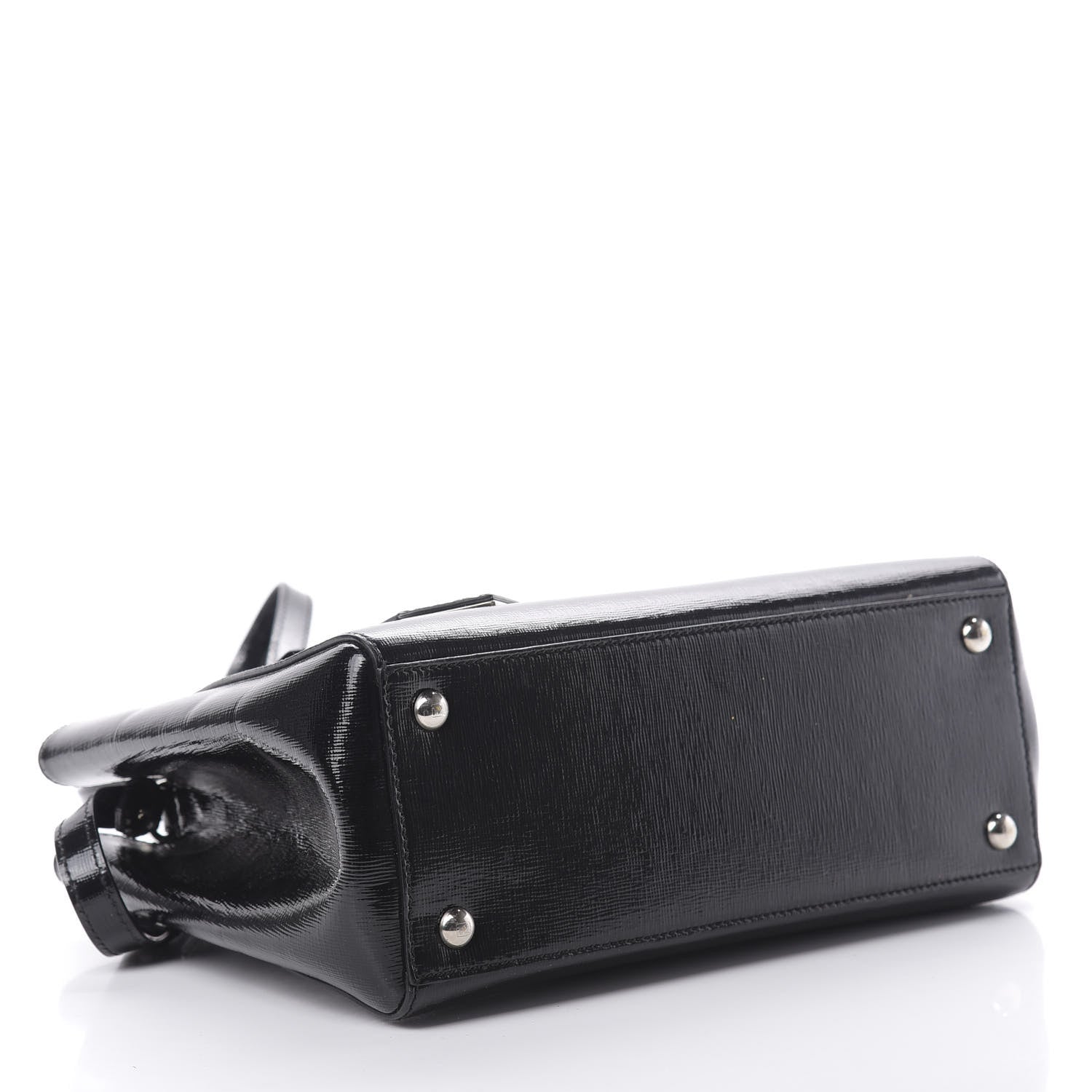 Fendi Patent Vitello Elite Petite 2Jours Tote Black 4 of 10