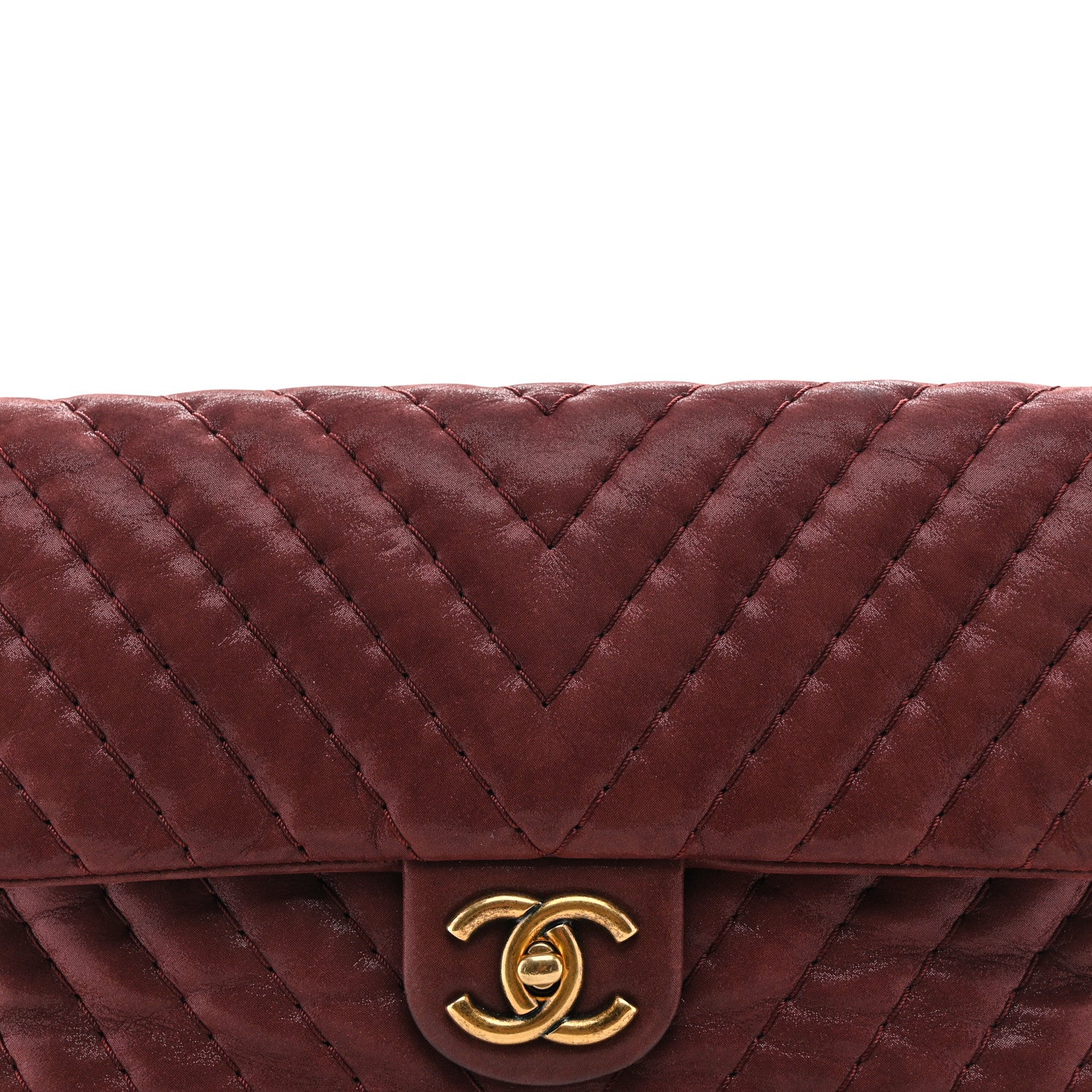 Chanel Iridescent Calfskin Surpique Chevron Flap Burgundy 8 of 13