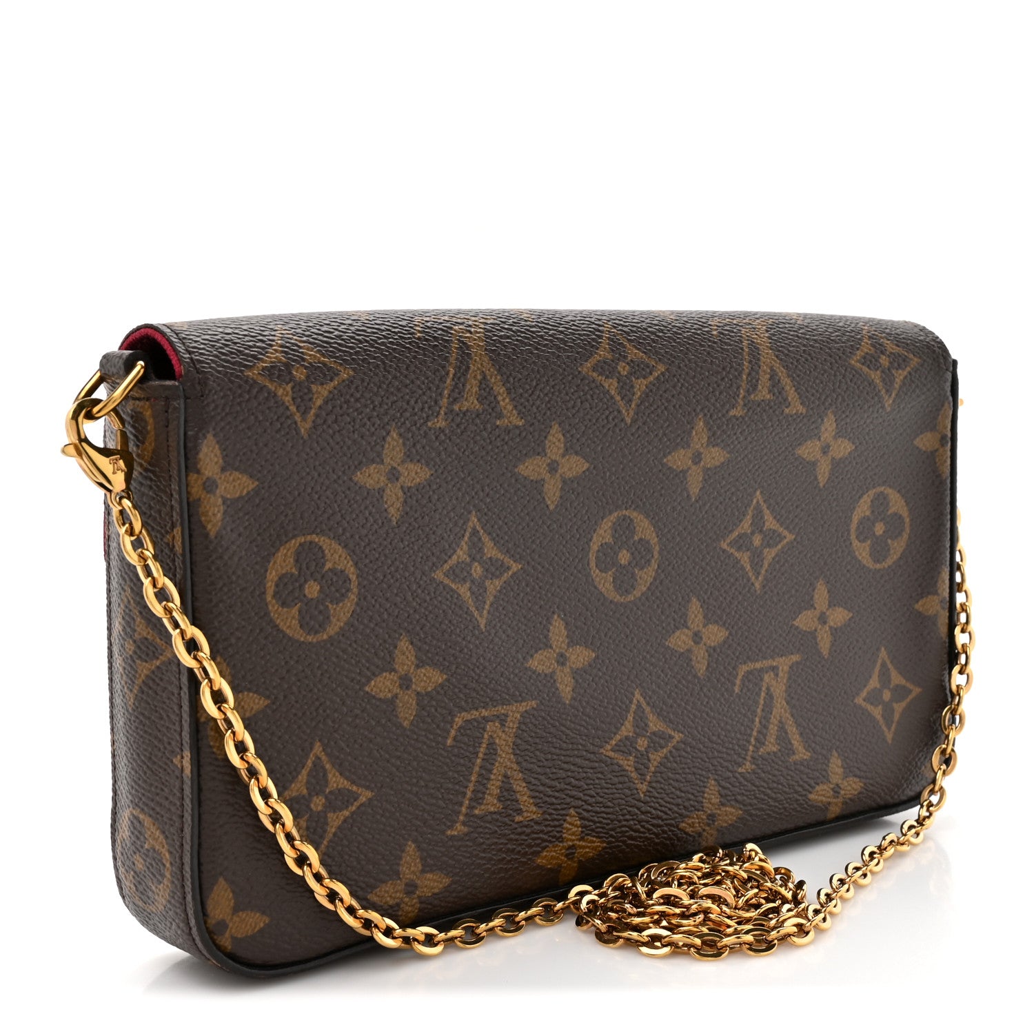 Louis Vuitton Monogram Pochette Felicie Chain Wallet Fuchsia 4 of 13