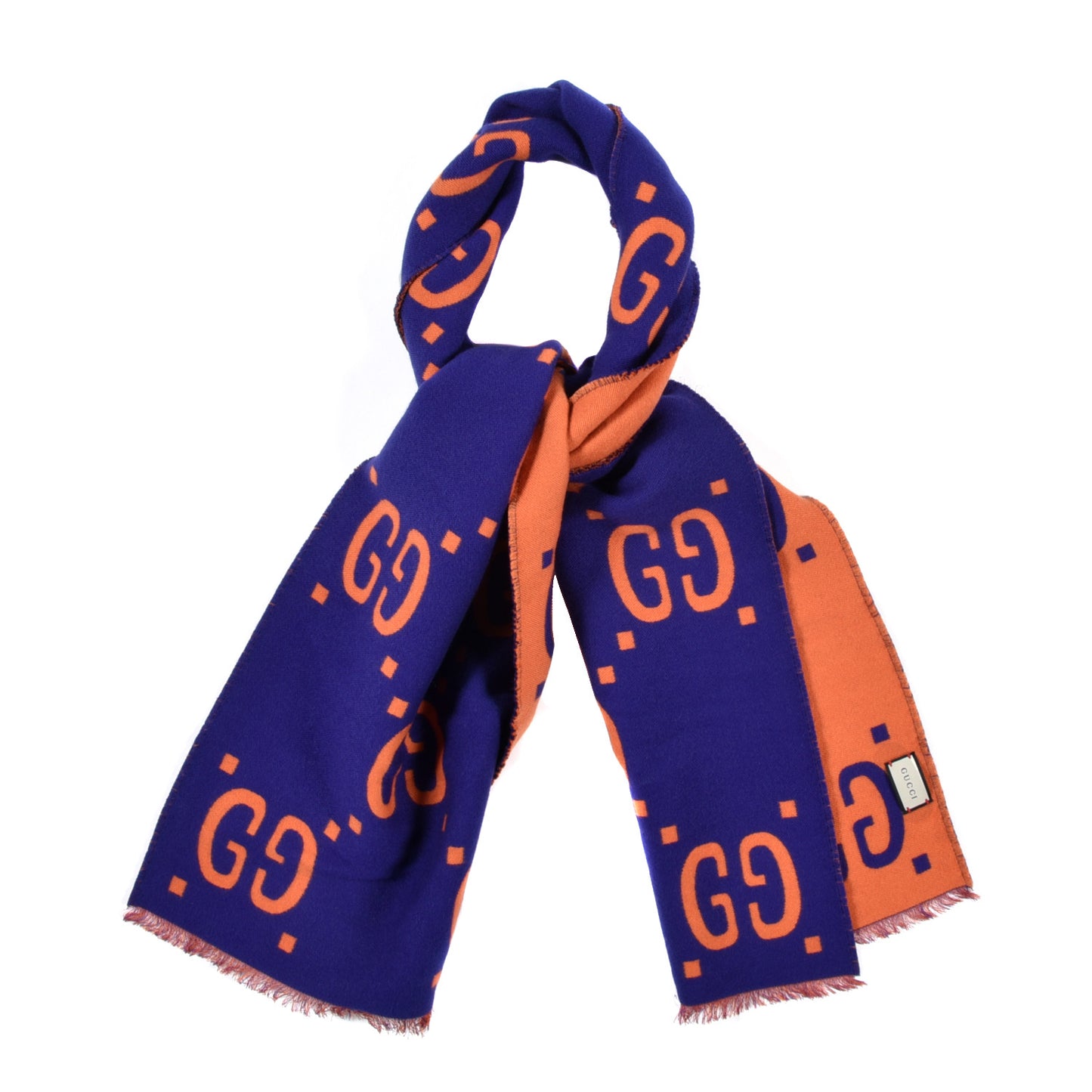 Wool Silk Monogram Jumbo GG Freedom Scarf Parma Violet Orange