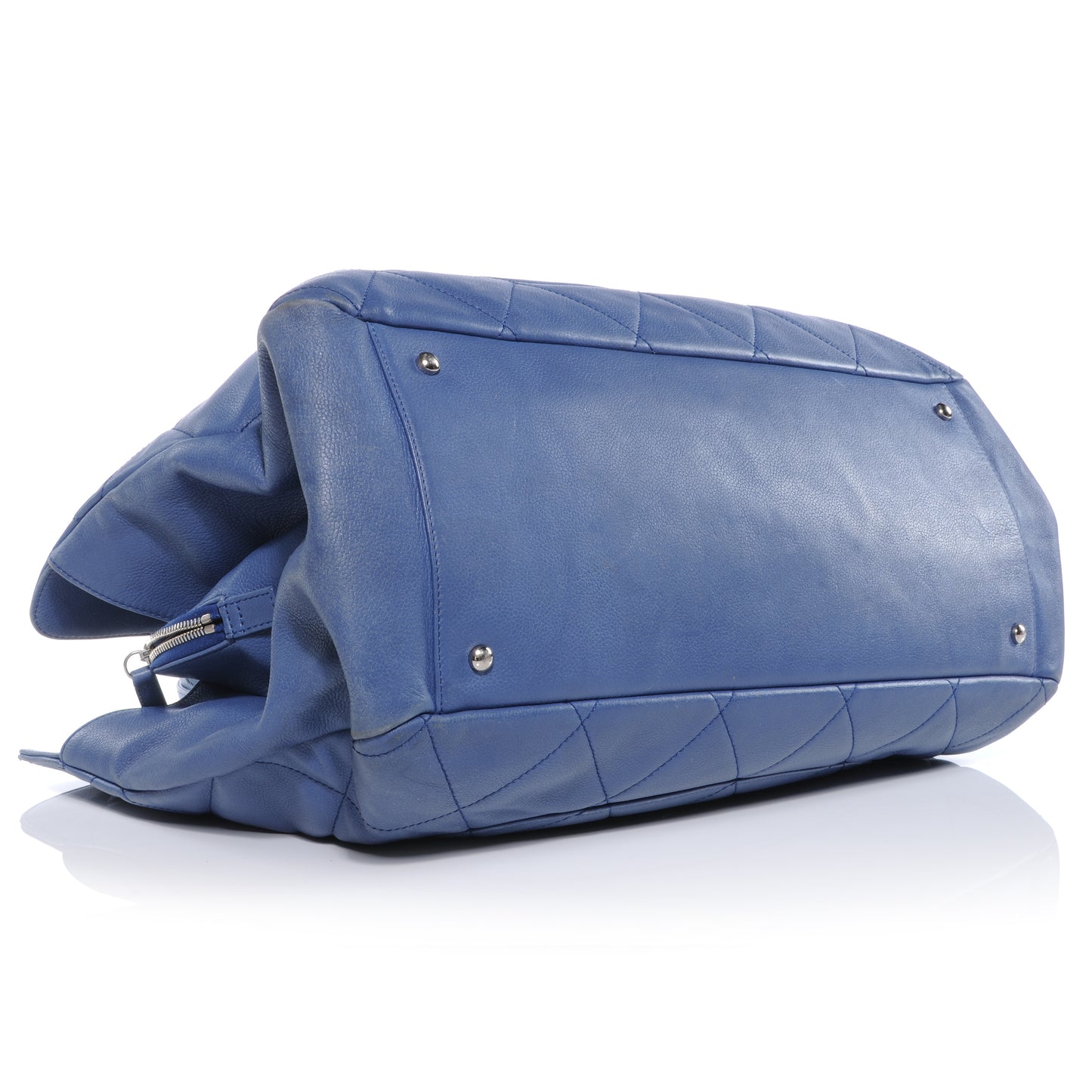 Soft Caviar Quilted XL Tote Blue