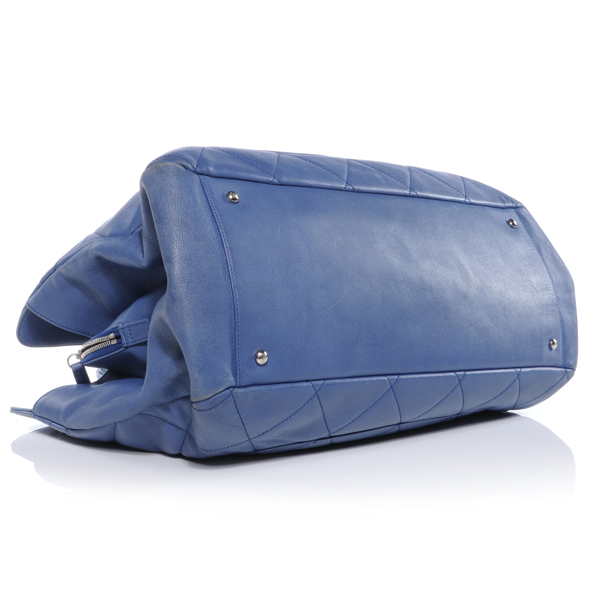 Chanel Soft Caviar Quilted XL Tote Blue 4 of 8