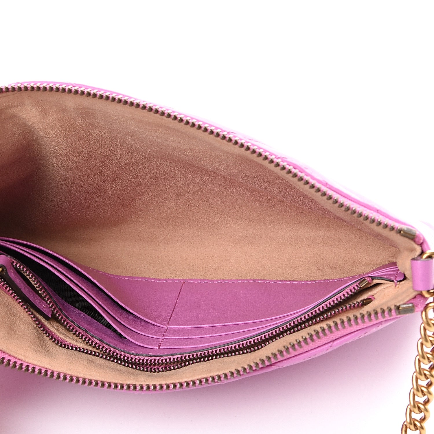 Gucci Calfskin Matelasse Mini GG Marmont Chain Bag Candy Mousse 4 of 9