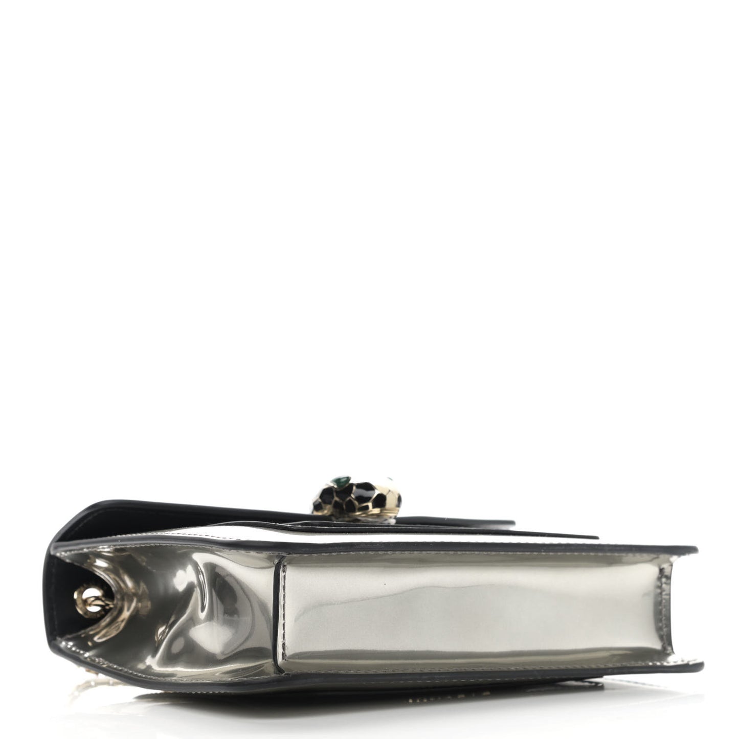 Metallic Calfskin Small Serpenti Forever Snake Strap Crossbody Bag Silver