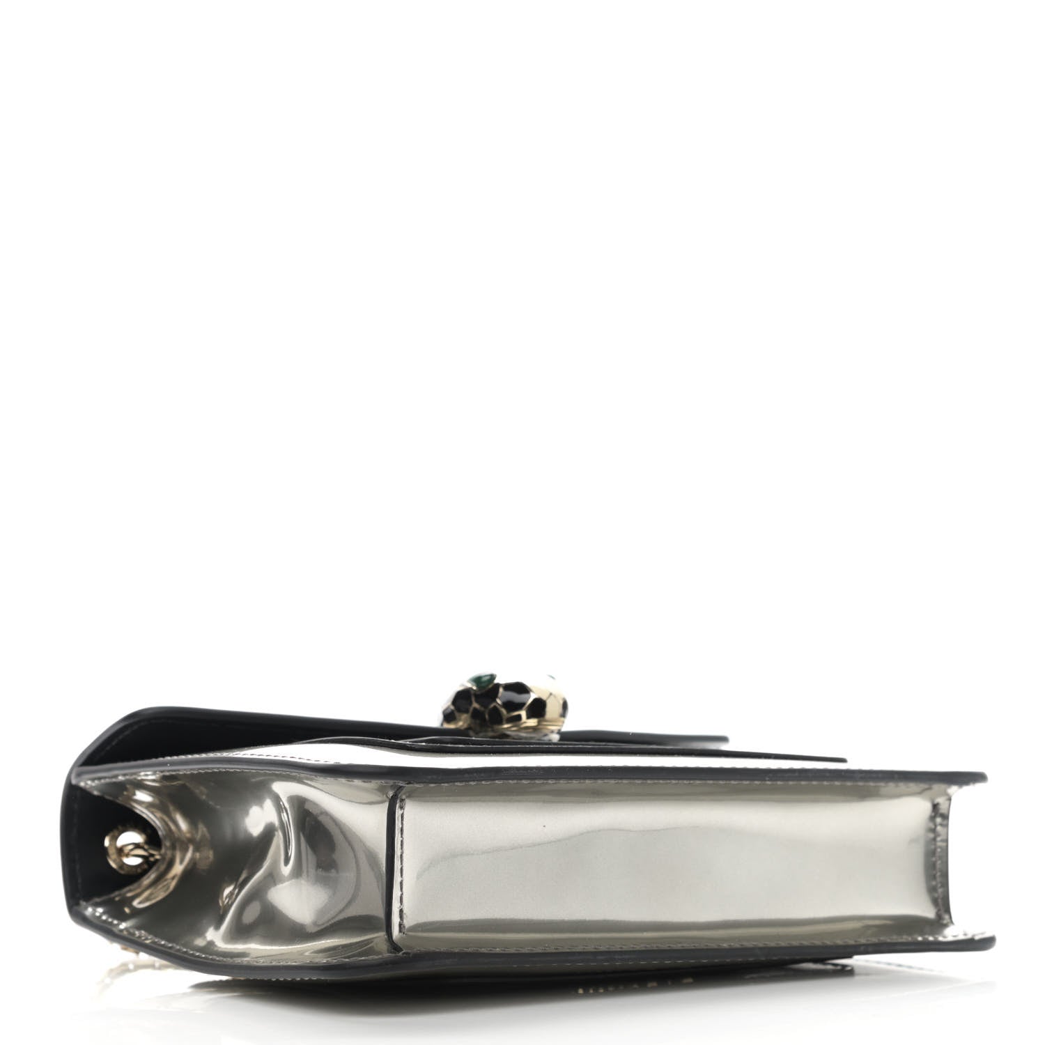 Bulgari Metallic Calfskin Small Serpenti Forever Snake Strap Crossbody Bag Silver 3 of 8
