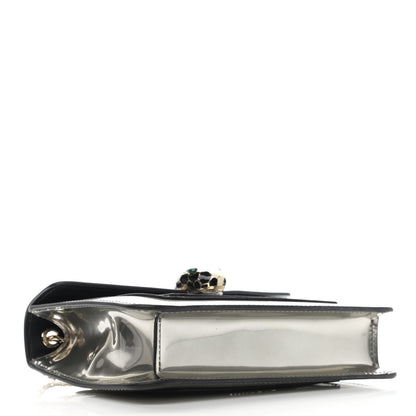 Bulgari Metallic Calfskin Small Serpenti Forever Snake Strap Crossbody Bag Silver 3 of 8